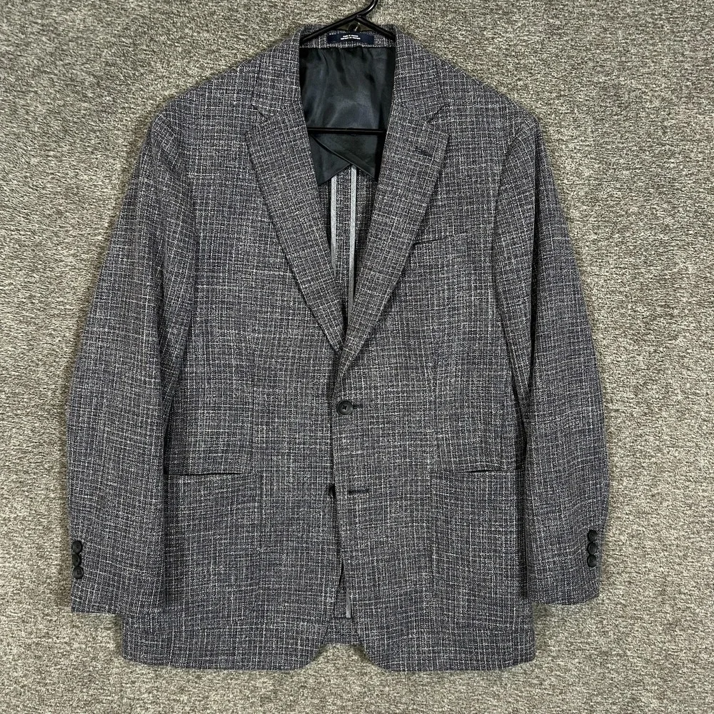 CIRCOLO 1901‎ Blazer Mens 40R Blue Check Cotton Wool Extra Trim Fit Sport Jacket